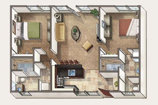 Floor Plan for Aina Nalu Premier Condo A101