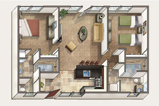 Floor Plan for Aina Nalu Premier Platinum Condo A209